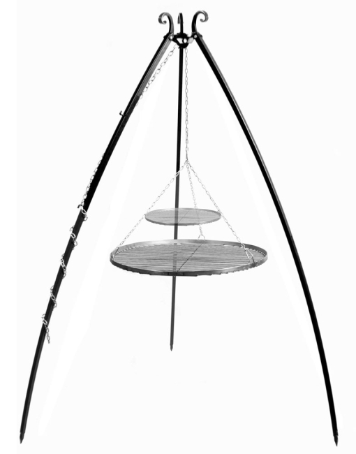 Schwenkgrill 200 cm - Doppelrost aus Rohstahl Cook King